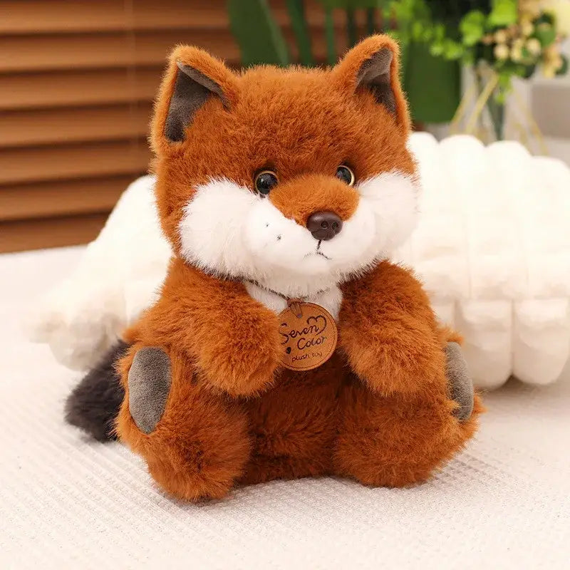 peluche renard gros yeux - Assis / 25cm