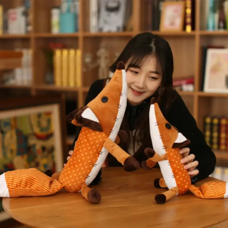 peluche renard plat