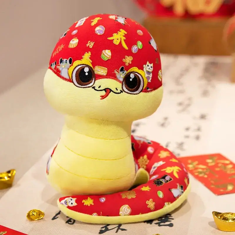 peluche serpent nouvel an chinois - Jaune / 20cm