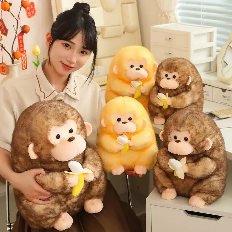 peluche singe banane