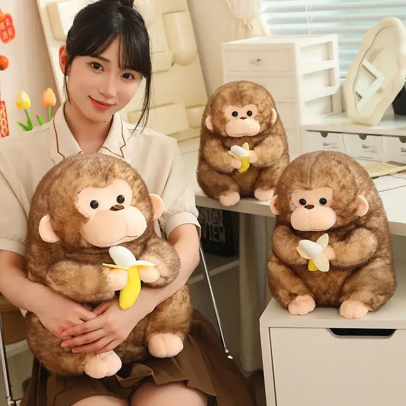 peluche singe banane