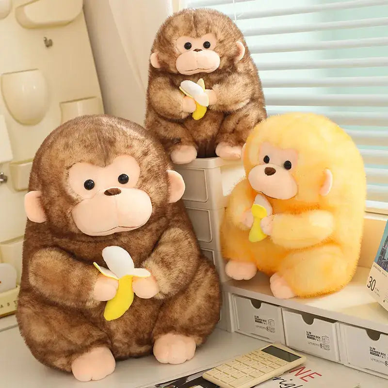 peluche singe banane