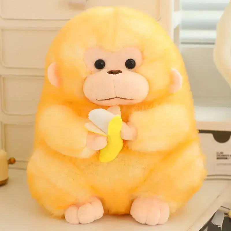 peluche singe banane - Jaune / 23cm