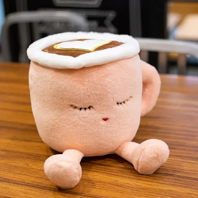 peluche tasse à café Rose / 20cm