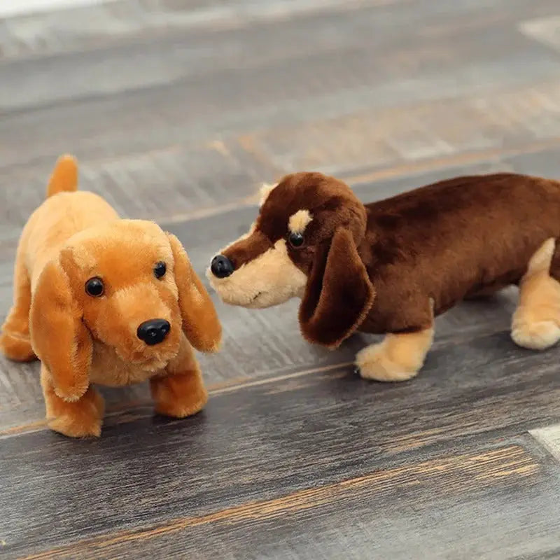 peluche teckel marron