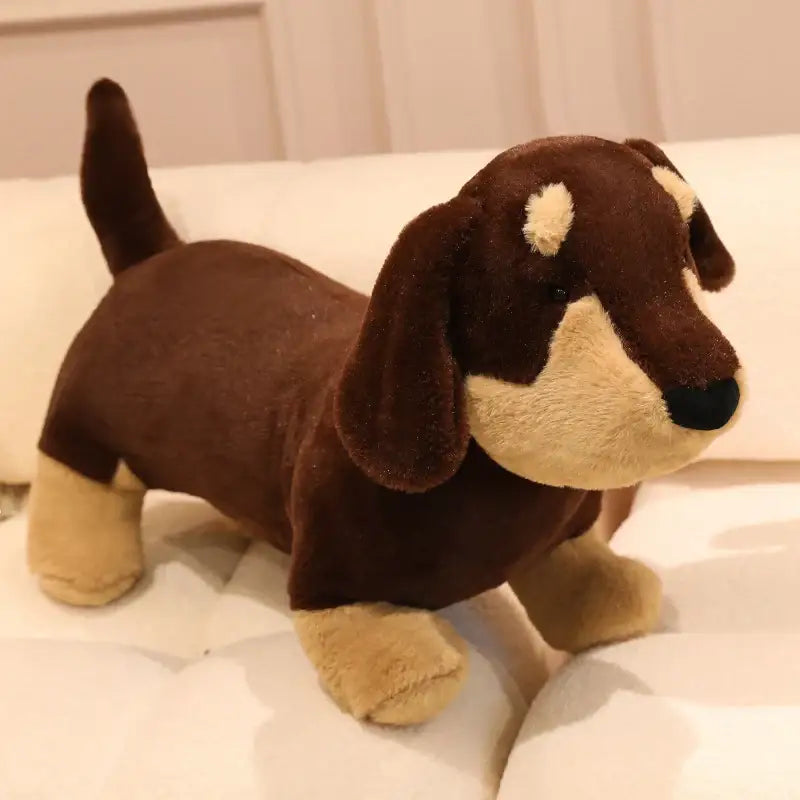 Peluche Teckel Réaliste - Brun / 70cm