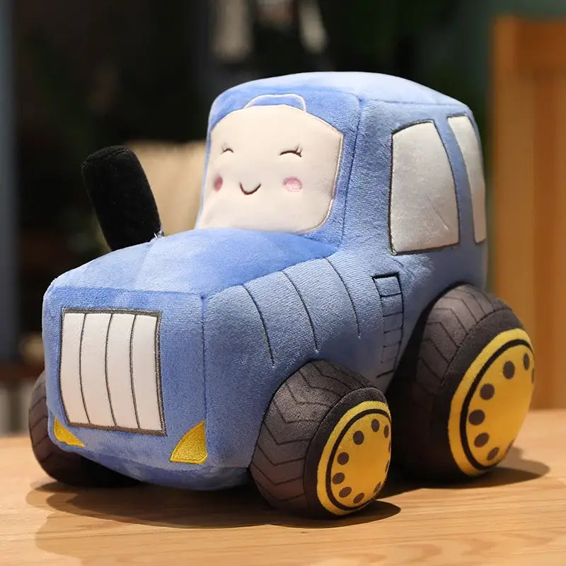 peluche tracteur - Bleu / 30x22cm