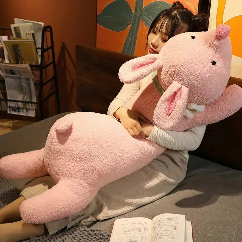 lapin peluche geant
