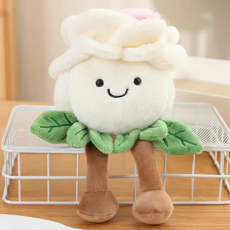 peluche rose fleur - Blanc
