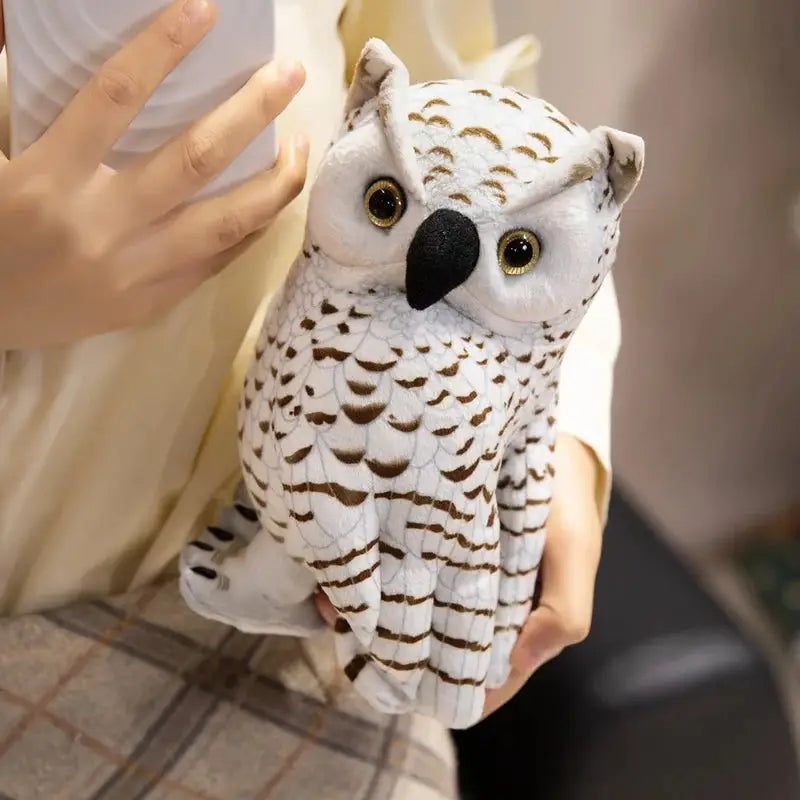 peluche hibou blanc
