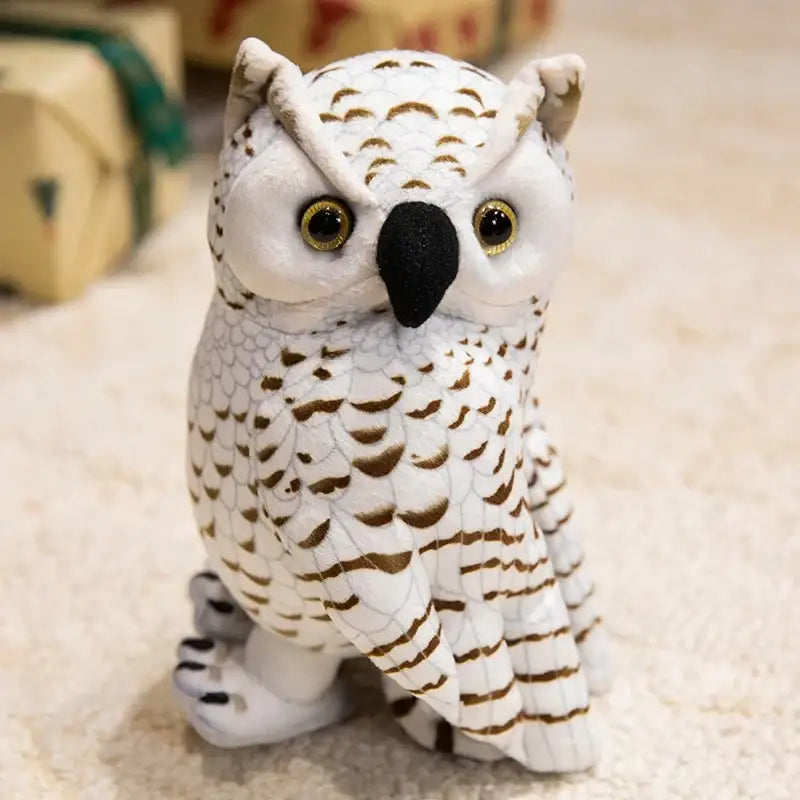 peluche hibou blanc