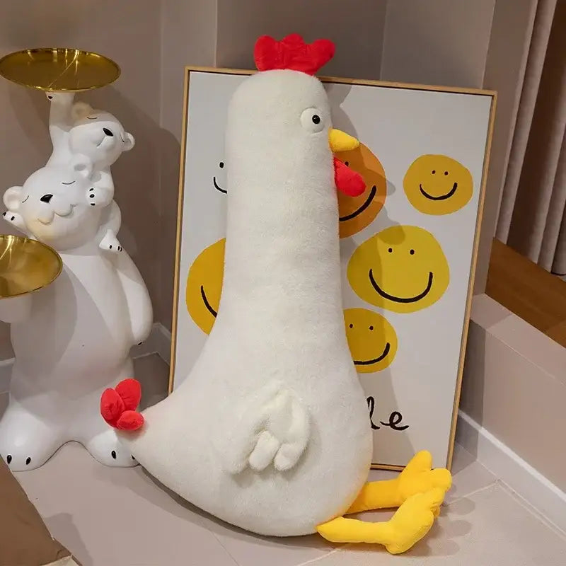 peluche poule geante - Blanc / 60cm