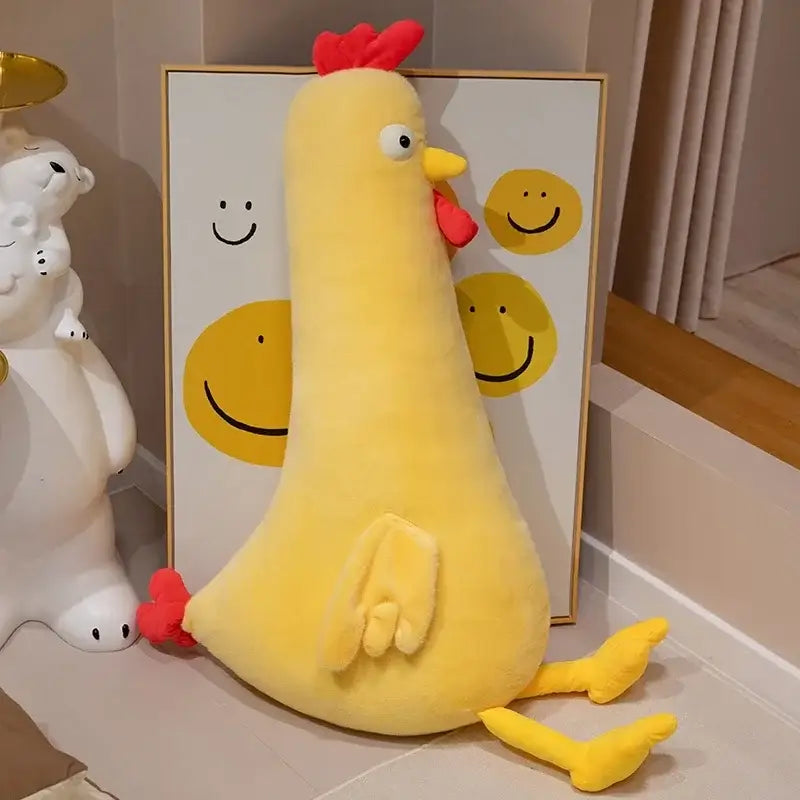 peluche poule geante - Jaune / 60cm