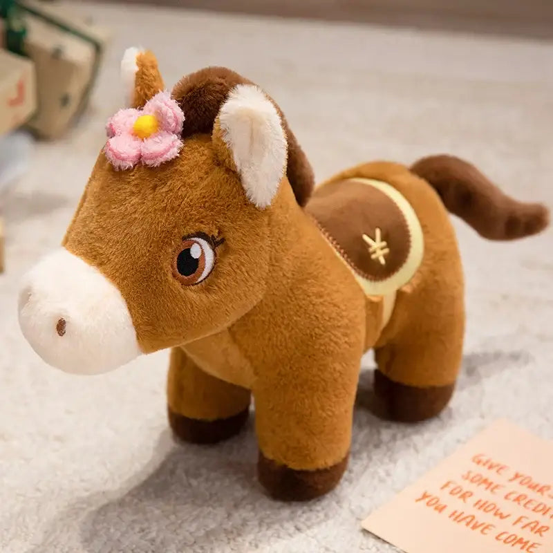 poney en peluche - Brun / 30cm
