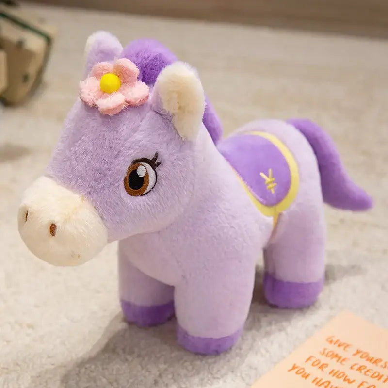 poney en peluche - Violet / 30cm