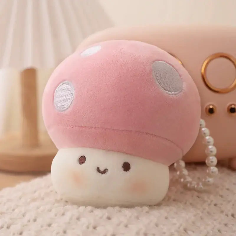 porte clé champignon - Rose
