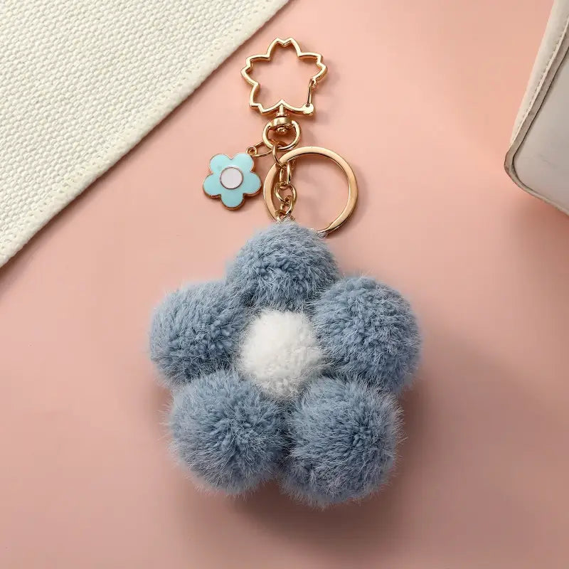 porte clé fleur - Bleu