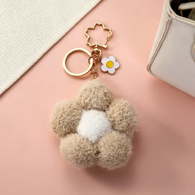 porte clé fleur - Brun