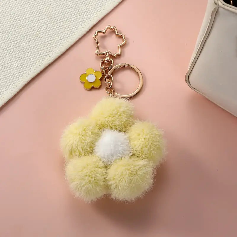 porte clé fleur - Jaune