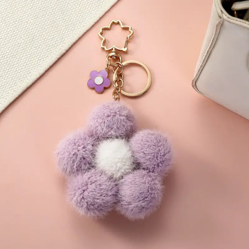 porte clé fleur - Violet