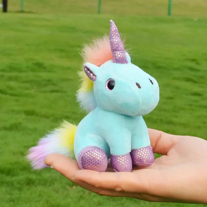 porte clé licorne peluche - Bleu