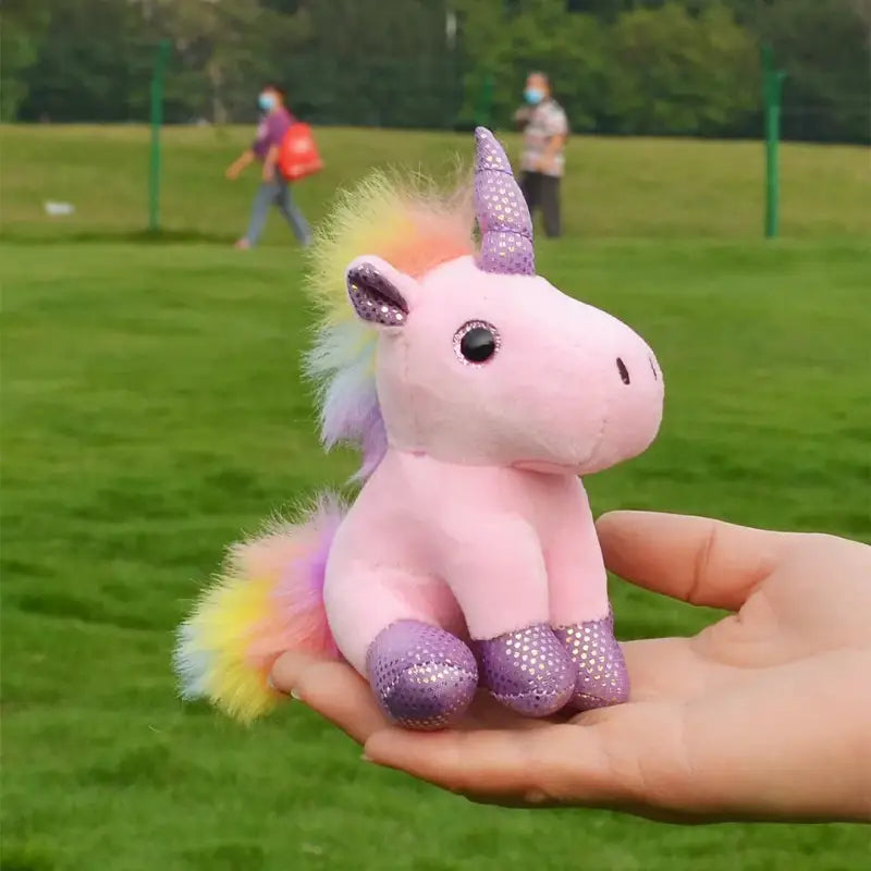 porte clé licorne peluche - Rose