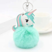 porte clé licorne pompon - Vert