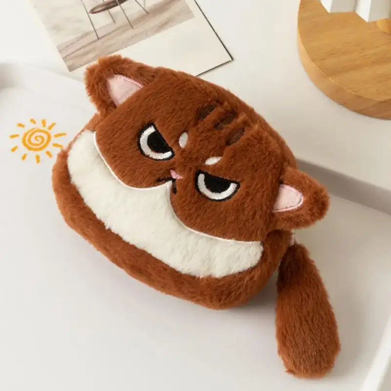 porte monnaie femme chat - Brun Foncé