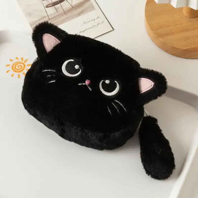 porte monnaie femme chat - Noir