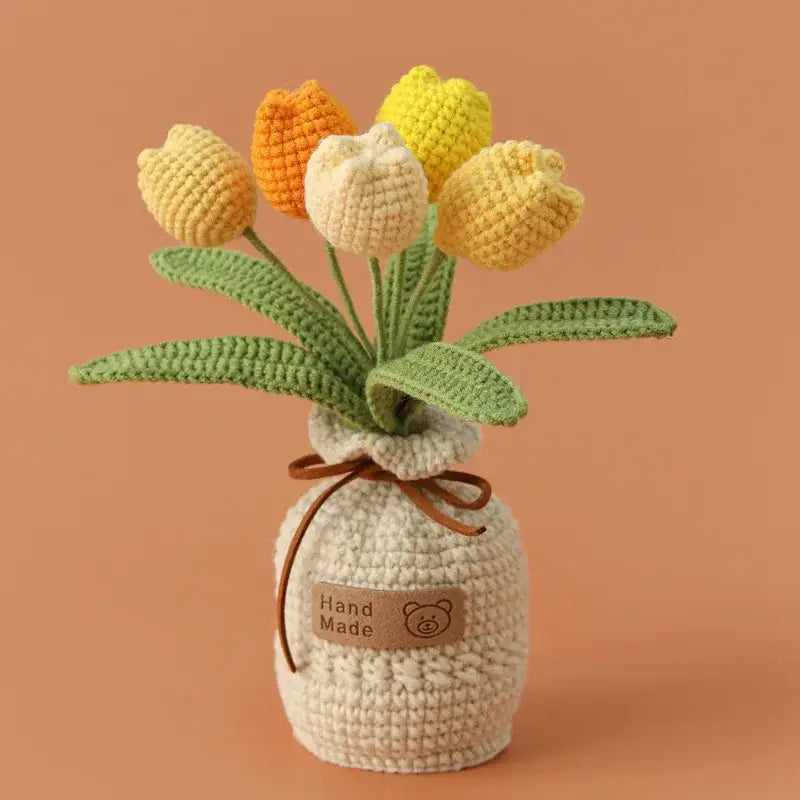peluche pot de fleur - Jaune