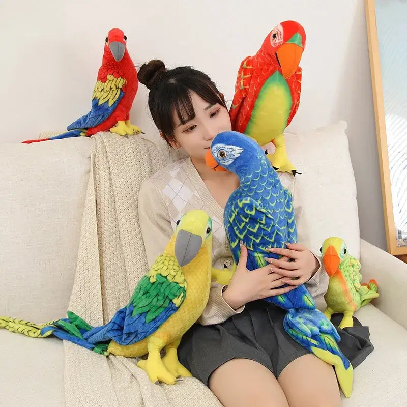 perroquet en peluche