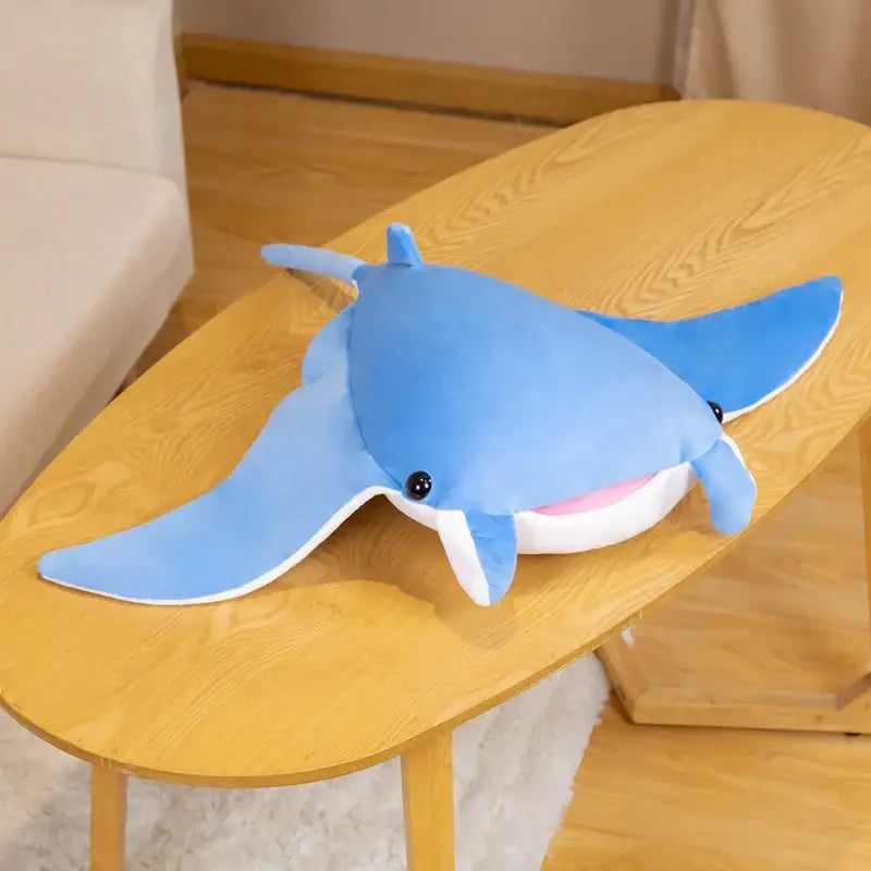 peluche raie manta - Bleu / 70cm