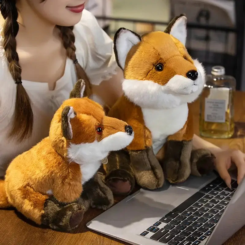 peluche renard realiste