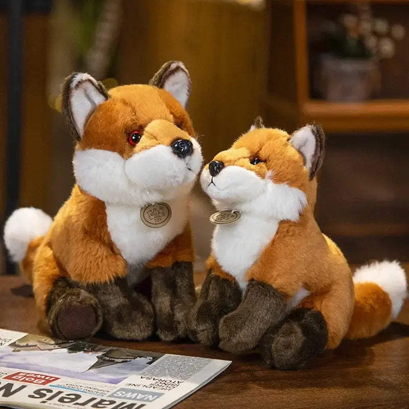 peluche renard realiste