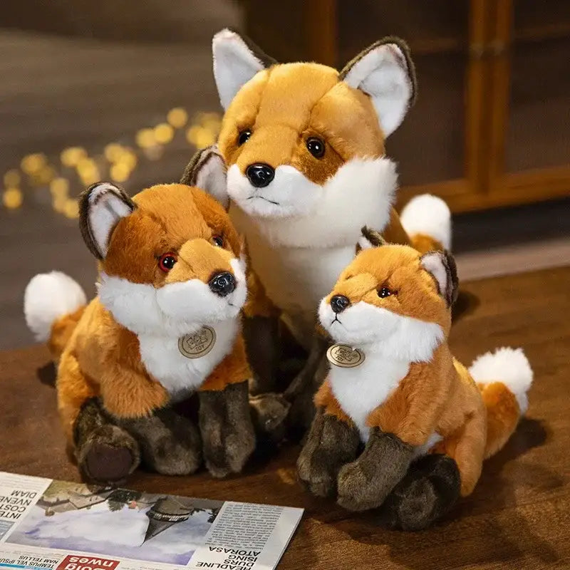 peluche renard realiste