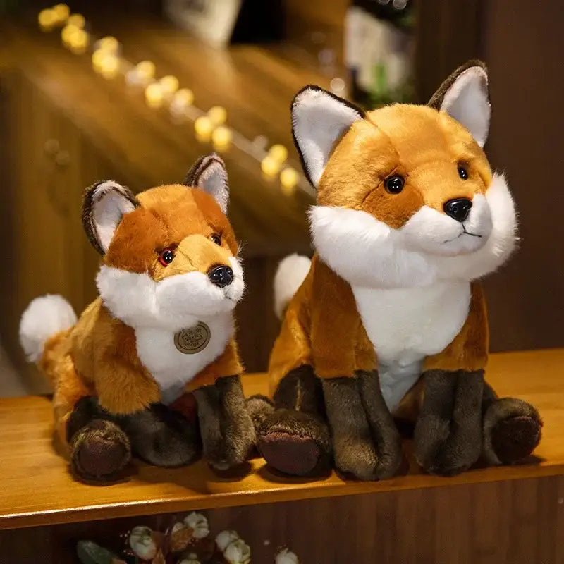 peluche renard realiste