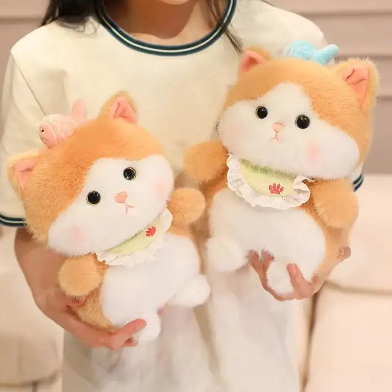 chat roux peluche