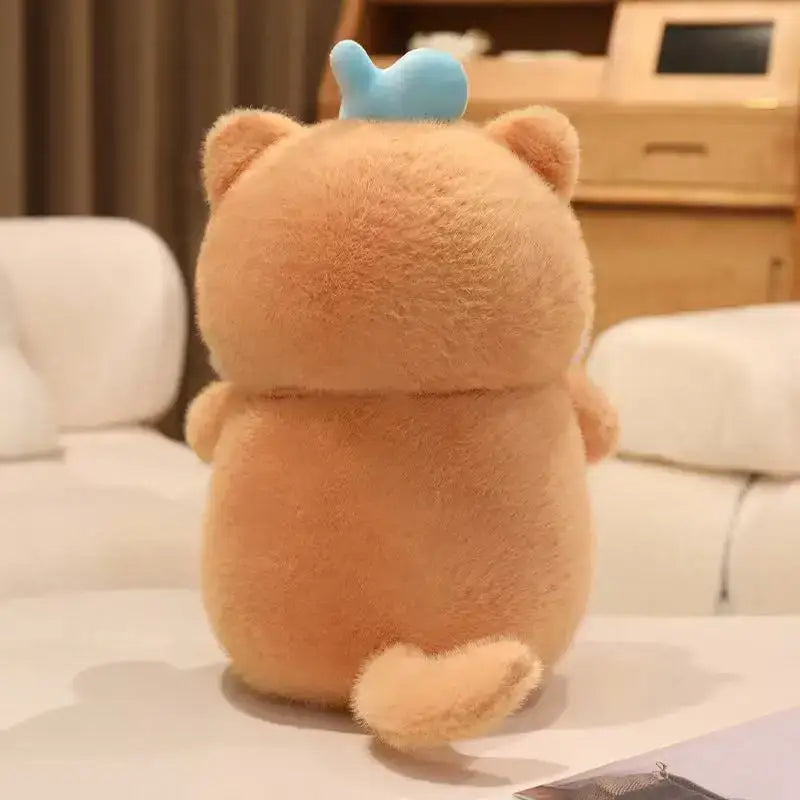 chat roux peluche