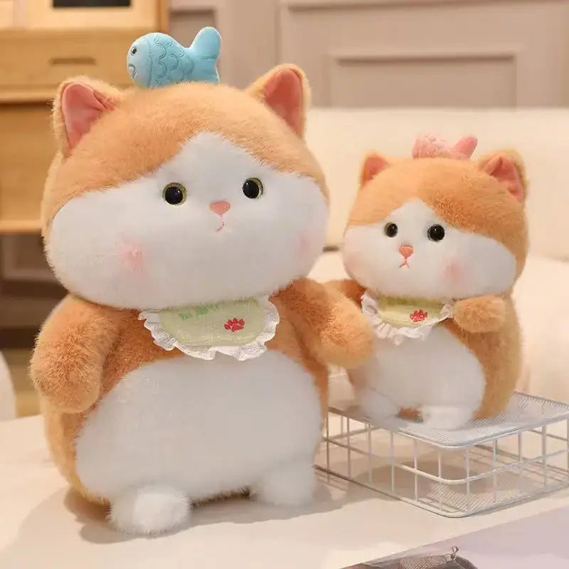 chat roux peluche