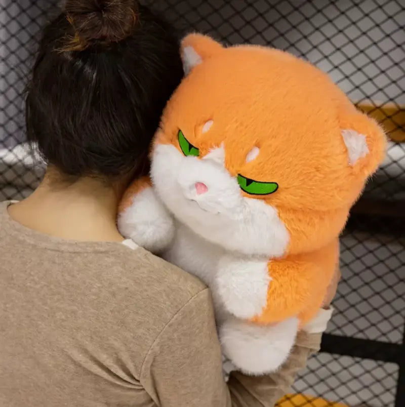 chat roux en peluche