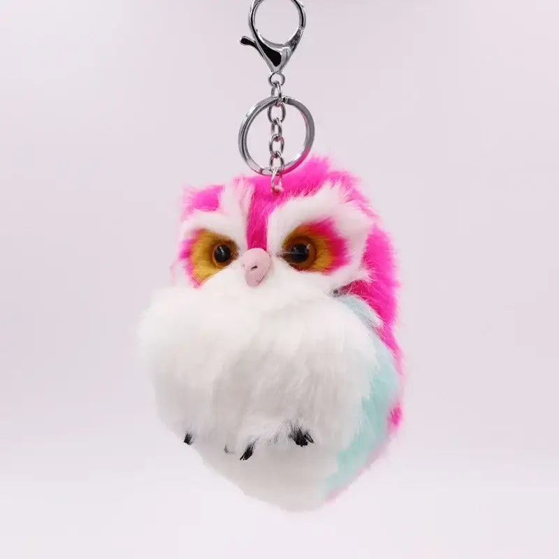 porte clé hibou - Rose