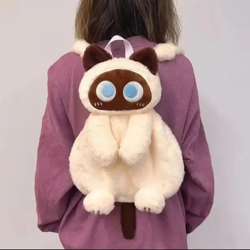 sac a dos peluche chat - Chat Blanc