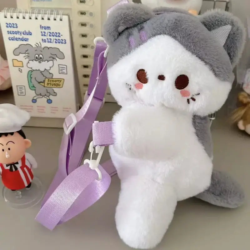 sac peluche chat