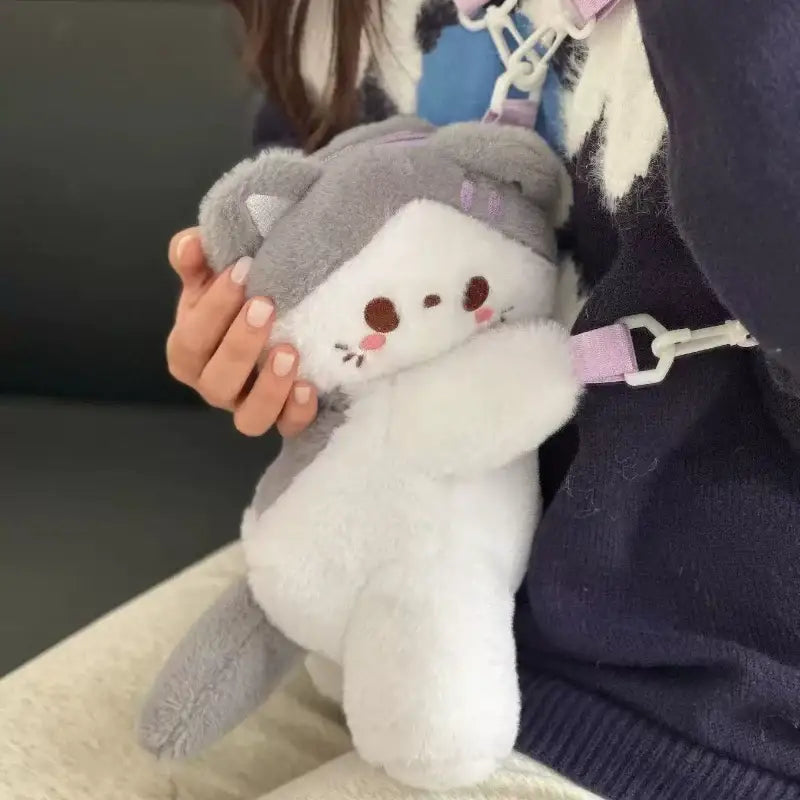 sac peluche chat