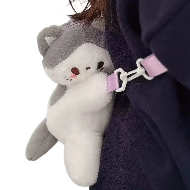sac peluche chat