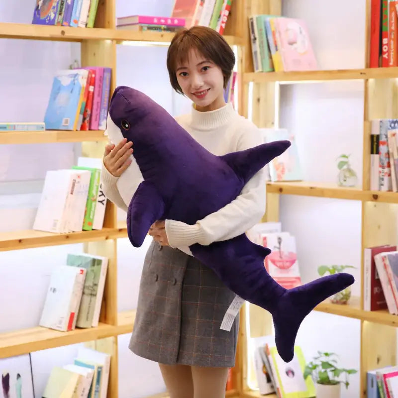 peluche requin geant - Violet / 60cm