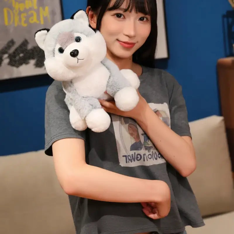 peluche husky realiste
