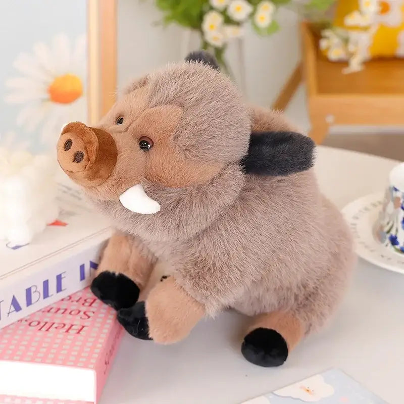 sanglier en peluche - Gris / 25cm