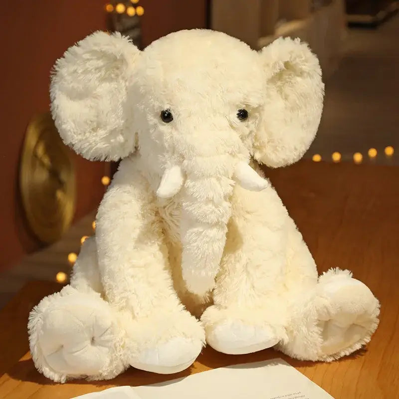 grande peluche éléphant - Blanc