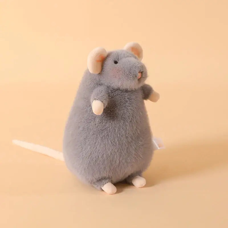 souris en peluche grise